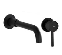 Rea ROBINET DE LAVABO/BAIGNOIRE ENCASTRÉ LUNGO LONG BLACK + BOX Mitigeur Salle de Bain en Laiton Monocommande Chaude et Froide Réglable Robinet de Lavage à la Main (Noir)