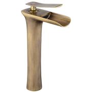 Rea Robinet de lavabo Laguna antique Brush Gold high Mitigeur Salle de Bain en Laiton Monocommande Chaude et Froide Réglable Robinet de Lavage à la Main (doré)