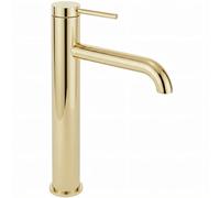 Rea Robinet de lavabo Spot Gold High Mitigeur Salle de Bain en Laiton Monocommande Chaude et Froide Réglable Robinet de Lavage à la Main (Or)