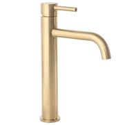 REA Robinet de salle de bain mitigeur de lavabo mitigeur monocommande pour salle de bain Hauteur 28 cm Doré mat Robinet de douche en acier inoxydable Douche à effet pluie Installations de salle de