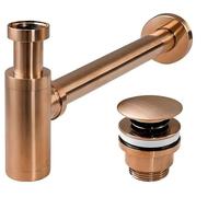 Rea Siphon Universel Klik-Klak Brushed Copper, Anti-odeurs garantis - 27,5x7x11cm