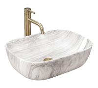 Rea Vasque à poser Belinda Ash Lavabo Salle de Bain 33 x 46 x 13,5 cm en Céramique (imitation de pierre)