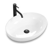 Rea VASQUE À POSER CAROLA SLIM Lavabo Salle de Bain 515 x 390 x 140 mm en Céramique (Blanc)