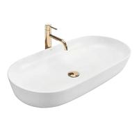 Rea VASQUE À POSER CLEO 81 WHITE Lavabo Salle de Bain 810 x 410 x 135 mm en Céramique (Blanc)