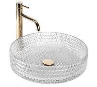 Rea Vasque à poser Cristal Transparent 39 Lavabo Salle de Bain 390 x 390 x 110 mm en Verre (transparent)