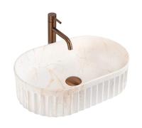 Rea Georgia lavabo 55x35 cm ovale à poser marron/beige mat REA-U3542