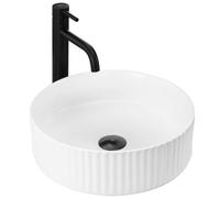 Rea delia lavabo 36x36 cm ronde à poser blanc brillant REA-U0601
