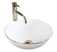 Rea Vasque à poser Lavabo de salle de bain 360 x 360 x 150 mm en céramique (Blanc)