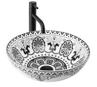 Rea Vasque à poser Lavabo de salle de bain 400 x 400 x 140 mm en céramique (dessin)