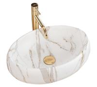 Rea VASQUE À POSER Linda Lava Mat Lavabo Salle de Bain 485 x 340 x 145 mm en Céramique (imitation de pierre)