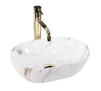 Rea Vasque à poser MINI AIAX SHINY Lavabo de salle de bain 380 x 260 x 120 mm en Céramique (imitation pierre)