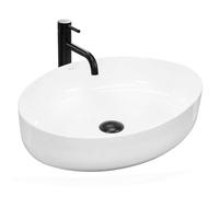 Rea VASQUE À POSER QUEEN WHITE Lavabo Salle de Bain 550 x 415 x 140 mm en Céramique (Blanc)