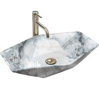 Rea VASQUE À POSER VEGAS GRANIT Lavabo Salle de Bain 570 x 370 x 120 mm en Céramique (Gris, imitation de pierre)