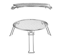 ReachMall Grille de barbecue pliable et portable en acier inoxydable avec pieds pour randonnée, plage, arrière-cour