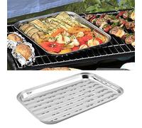 ReachMall Lot de 2 plaques de cuisson en acier inoxydable avec trous pour riz cuit à la vapeur, design léger pour le camping en plein air barbecue cuisson