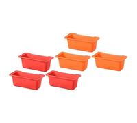 ReachMall Lot de 3 bacs d'égouttement de graisse en silicone 19 x 7 x 7 cm Rouge Orange Collection efficace pour barbecue en plein air Cuisine pour les sessions