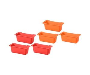 ReachMall Lot de 3 bacs d'égouttement de graisse en silicone 19 x 7 x 7 cm Rouge Orange Collection efficace pour barbecue en plein air Cuisine pour les sessions