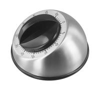 ReachMall Minuteur de cuisine mécanique en acier inoxydable 60 minutes pour la cuisine, la pâtisserie, les exercices de gestion, outil de gestion de bureau Argenté
