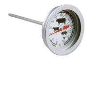 ReachMall Thermomètre à viande analogique en acier inoxydable 0C-120C avec niveaux de cuisson pour rôtir à basse température