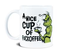 Reactive Brands MUGEMS Belle tasse de café F - Cadeaux grossiers drôles, blague sexuelle pour hommes et femmes, cadeau de nouveauté imprimé thé café pour mari Grinch petit ami de Noël