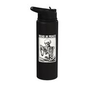 Read In Peace Book Lover Bookworm Squelette Funny Book Lover Lover Stainless Steel Insulated Water Bottle