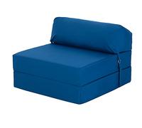 Ready Steady Bed Chaise Pliante Z-Fold Confortable | Canapé-lit Futon léger | Housse Souple et résistante à l'eau | Matelas Zbed de Conception Ergonomique (Bleu)