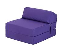 Ready Steady Bed Chaise Pliante Z-Fold Confortable | Canapé-lit Futon léger | Housse Souple et résistante à l'eau | Matelas Zbed de Conception Ergonomique (Violet)
