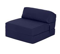 Ready Steady Bed Chaise Pliante Z-Fold Confortable | Canapé-lit Futon léger | Housse Souple et résistante à l'eau | Matelas Zbed de Conception Ergonomique (Marine)
