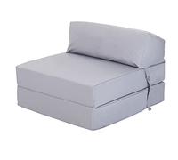 Ready Steady Bed Chaise Pliante Z-Fold Confortable | Canapé-lit Futon léger | Housse Souple et résistante à l'eau | Matelas Zbed de Conception Ergonomique (Argent)