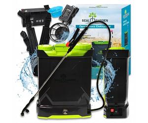 Real Garden Pulvérisateur à Dos Électrique, 16 L, Alimenté par Batterie 12V, Pompe à Membrane, Usage Universel Jardin