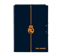 Real Madrid 2ème équipe 24/25 Classeur à 3 rabats Idéal pour les enfants de différents âges, confortable et polyvalent, qualité et résistance, 26 x 36,5 cm, bleu marine
