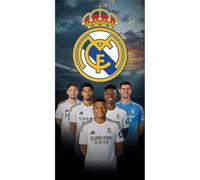 Real Madrid Serviette de plage officielle 70 x 140 cm - 100 % microfibre, séchage rapide, légère et compacte - Serviette de piscine, voyage et sport - Design original Club Football (Madrid NW1672)