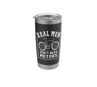 real men don't need motors drôle vélo bmx design Gobelet isotherme en acier inoxydable double paroi