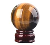Real Tiger's Eye Stone Crystal Ball Divination Sphere Sculpture Figurine Gemstone Feng Shui Aura Home Desk Decor Ornament,7cm/2.7in