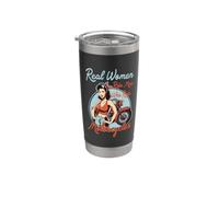 Real Women Ride Men who ride Motorcycles - Women Motorcycle Gobelet isotherme en acier inoxydable double paroi