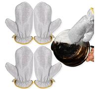 Realand 2 paires de gants de vaisselle éponge, gants de vaisselle brosse à vaisselle sans rayures, éponge de cuisine imperméable à l'eau pour nettoyer la vaisselle