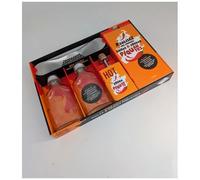 Réalisez Vos Propres Huiles & Sauces Piquantes - Coffret Avec 2 Petites Bouteilles En Verre + 1 Presse-Ail En Inox + 1 Bec Verseur Adapté