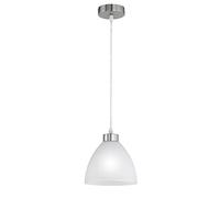 Reality Dallas Lampe à suspension, dôme opale, E27, 0 watts, nickel mat, Nichel Opaco