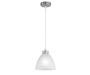 Reality Dallas Lampe à suspension, dôme opale, E27, 0 watts, nickel mat, Nichel Opaco