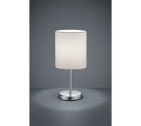 Reality Leuchten Lampe de table Jerry, abat-jour en tissu, E14, 40 W, Blanc, 13 x 13 x 28,5 cm