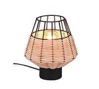 Reality, Lampe de table, Borka 1xE27, max.40,0 W Corps: Maillage rotin, naturel Ø:17,5cm, H:20,0cm Interrupteur de cordon,IP20,Sans illuminant