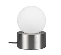 Reality, Lampe de table, Countess 1xE14, max.25,0 W Verre, Blanc, Corps: Métal, Nickel mat Ø:12,0cm, H:17,0cm ON/OFF Touch,IP20,Sans illuminant