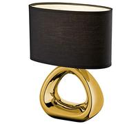 Reality, Lampe de table, Gizeh 1xE27, max.60,0 W Tissu, Noir, Corps: Céramique, or L:24,0cm, L:15,0cm, H:34,5cm IP20,Interrupteur de cordon