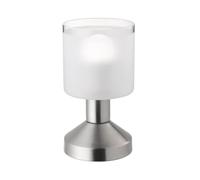 Trio-Leuchten Lampe à poser Gral – 1xE14 max.40W, verre satiné, nickel mat, Ø9×H17 cm – Argent