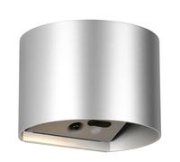 Reality Leuchten Genie R24161687 Applique murale LED d'extérieur à batterie en plastique couleur titane avec LED 1 W et détecteur de mouvement