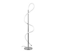 Reality Leuchten Lampadaire LED Argos R42361106, métal chrome plastique blanc, avec LED 28 watts, variateur d’interrupteur