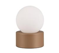 Reality Leuchten Lampe de table Countess R59051065, métal café, verre blanc mat, excl. E14