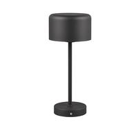 Reality Leuchten Lampe de table LED sans fil Jeff R59151132, métal noir mat, avec LED de 1,5 watt, 4x tactile