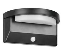 Reality Leuchten LED Applique murale d’extérieur MORO R24706132, Plastique Noir mat, 8 Watt LED, Hybride Solaire/Batterie, Capteur crépusculaire, Capteur de mouvement