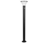 Reality Leuchten LED Éclairage d’allée extérieur GORDA R44676132, Plastique Noir mat, LED 3,5 watts, Hybride solaire/batterie, Capteur crépusculaire, Capteur de mouvement